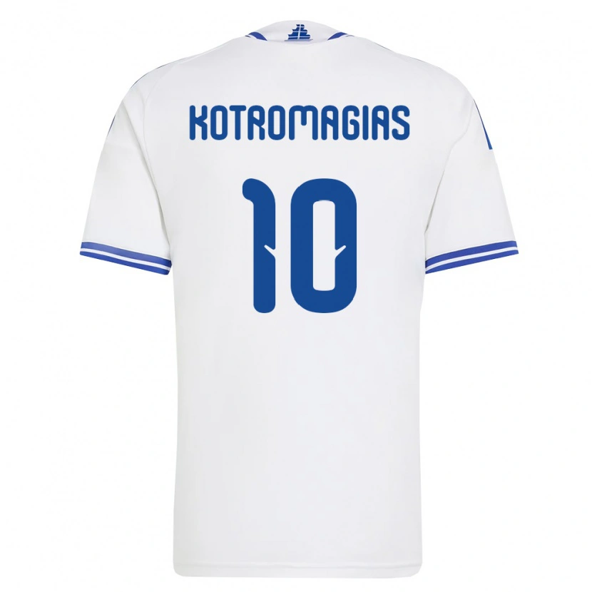 Danxen Kid Greece Dimitrios Kotromagias #10 White Blue Home Jersey 26-28 T-Shirt