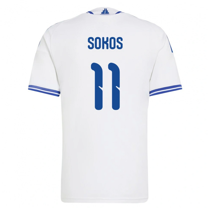 Danxen Kid Greece Georgios Sokos #11 White Blue Home Jersey 26-28 T-Shirt