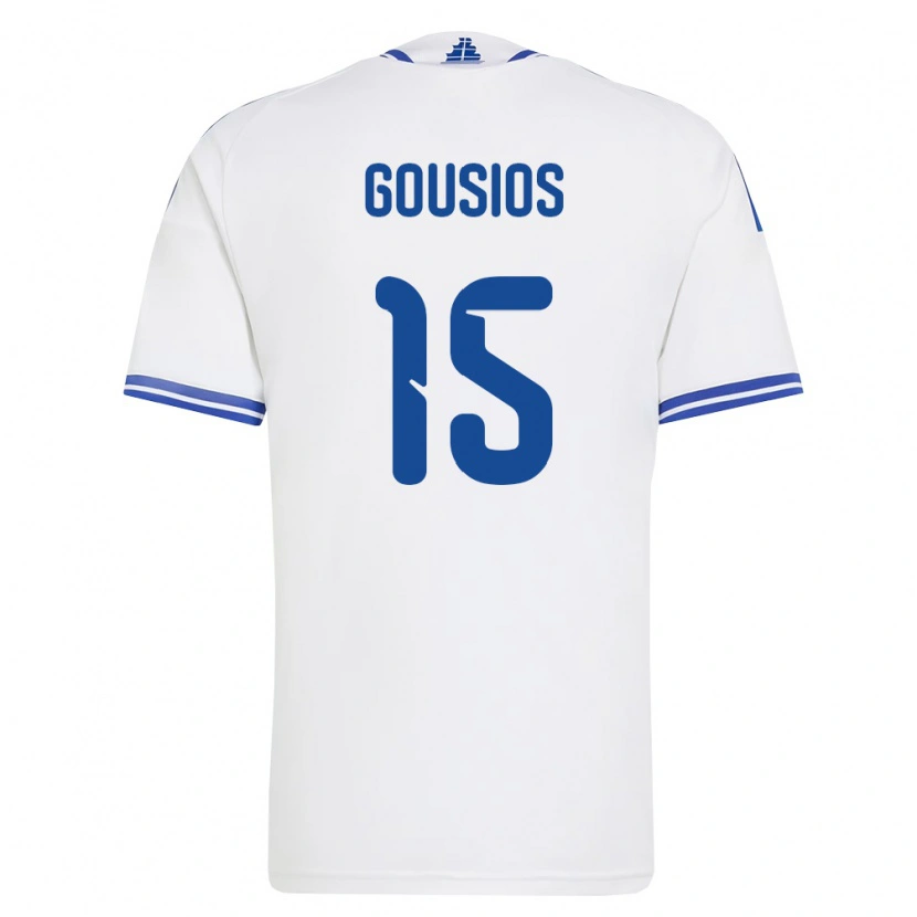 Danxen Kid Greece Georgios Gousios #15 White Blue Home Jersey 26-28 T-Shirt