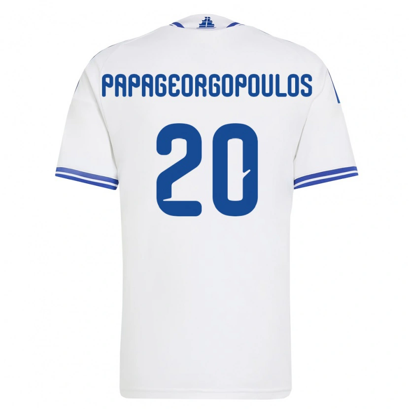Danxen Kid Greece Dimitrios Papageorgopoulos #20 White Blue Home Jersey 26-28 T-Shirt