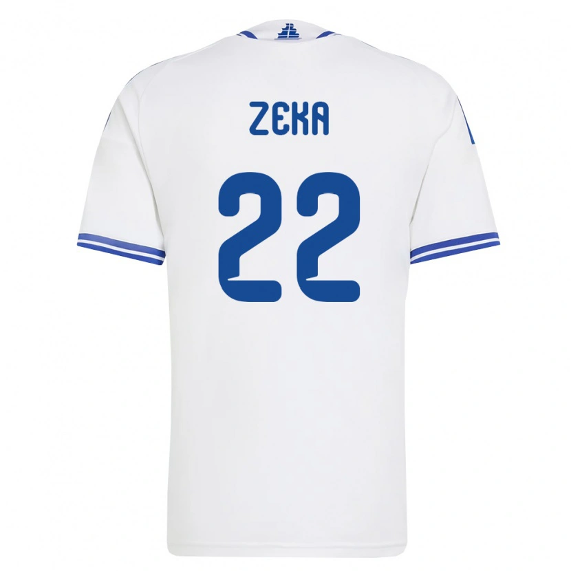 Danxen Kid Greece Rushit Zeka #22 White Blue Home Jersey 26-28 T-Shirt