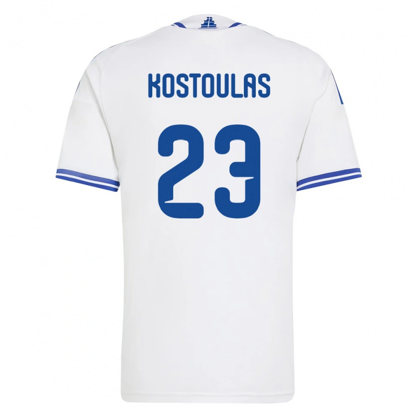 Danxen Kid Greece Konstantinos Kostoulas #23 White Blue Home Jersey 26-28 T-Shirt