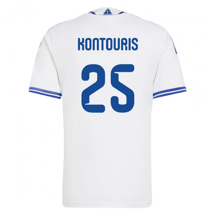 Danxen Kid Greece Sotiris Kontouris #25 White Blue Home Jersey 26-28 T-Shirt