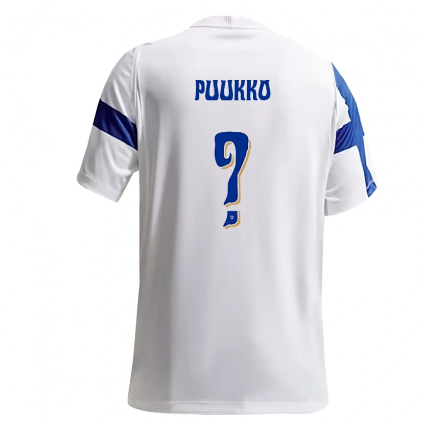 Danxen Kid Finland Akseli Puukko #0 White Blue Home Jersey 26-28 T-Shirt