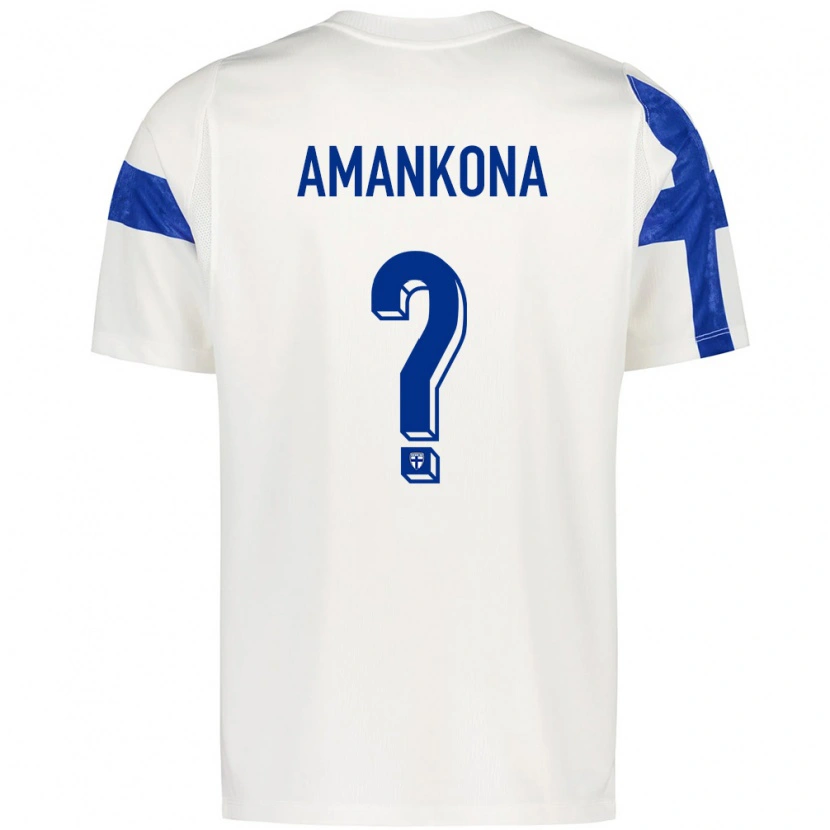 Danxen Kid Finland Alvar Amankona #0 White Blue Home Jersey 26-28 T-Shirt