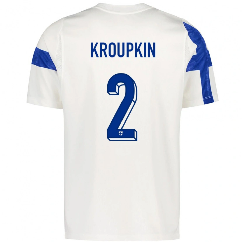 Danxen Kid Finland Nicklas Kroupkin #2 White Blue Home Jersey 26-28 T-Shirt