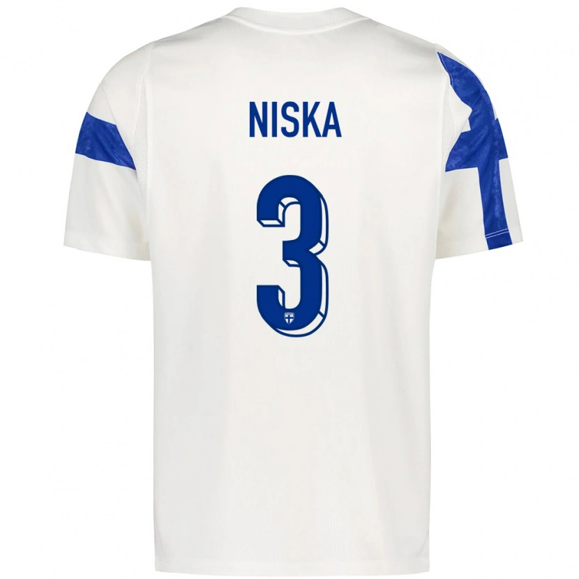 Danxen Kid Finland Jussi Niska #3 White Blue Home Jersey 26-28 T-Shirt