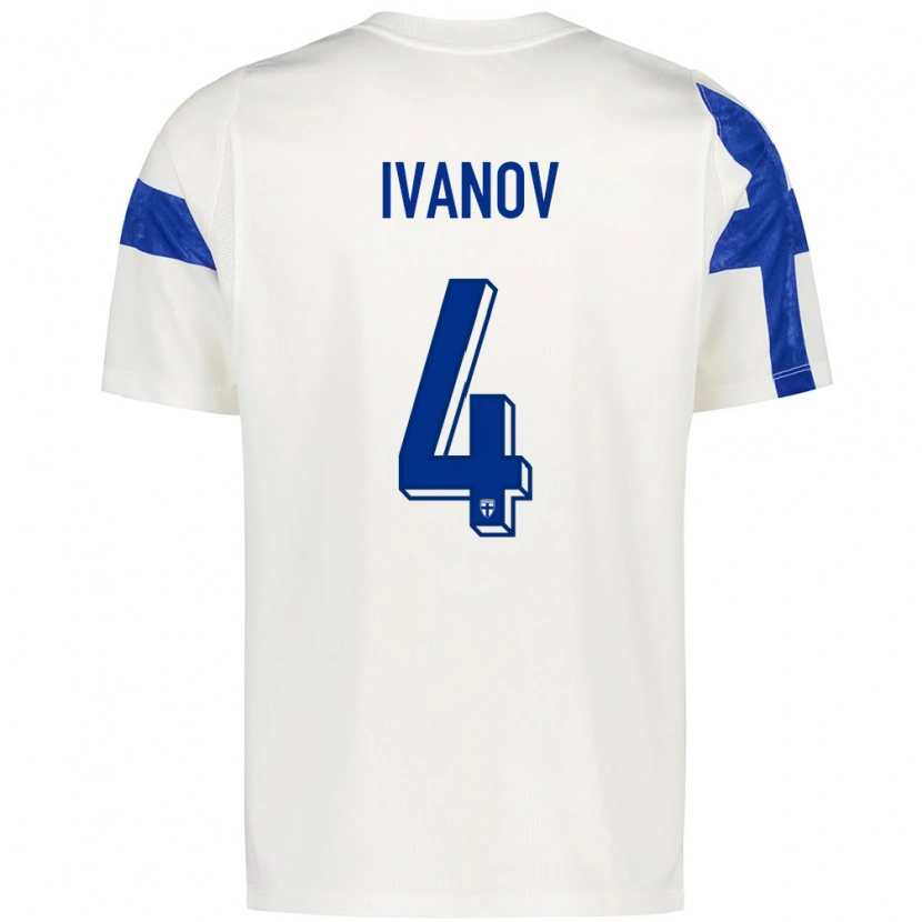 Danxen Kid Finland Robert Ivanov #4 White Blue Home Jersey 26-28 T-Shirt