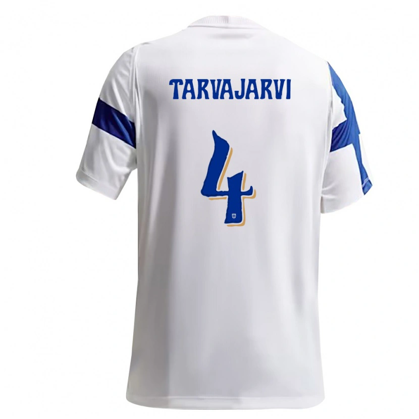 Danxen Kid Finland Niilo Tarvajärvi #4 White Blue Home Jersey 26-28 T-Shirt