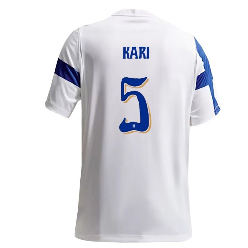 Danxen Kid Finland Jere Kari #5 White Blue Home Jersey 26-28 T-Shirt