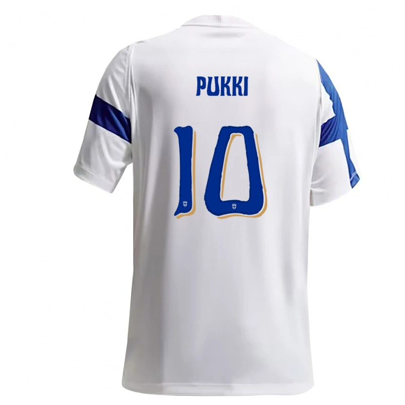 Danxen Kid Finland Teemu Pukki #10 White Blue Home Jersey 26-28 T-Shirt