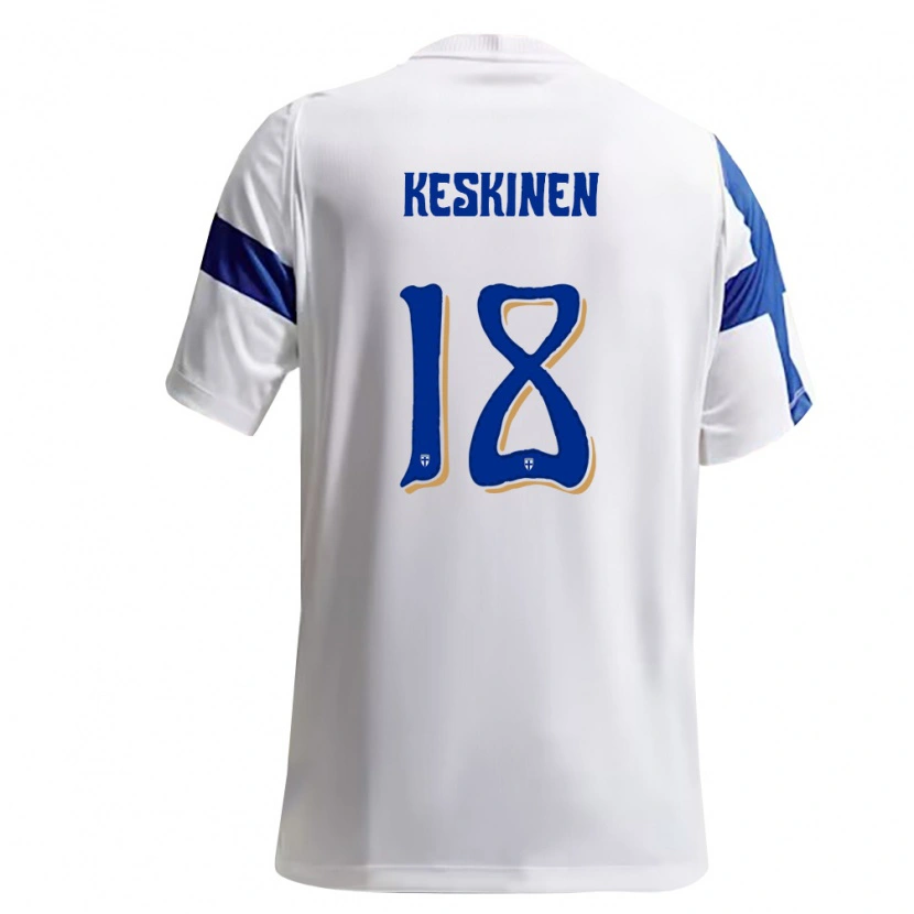 Danxen Kid Finland Topi Keskinen #18 White Blue Home Jersey 26-28 T-Shirt