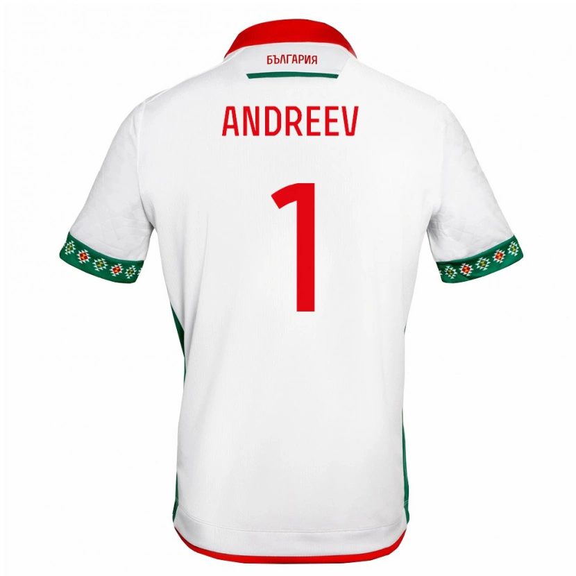 Danxen Kid Bulgaria Plamen Andreev #1 White Green Red Home Jersey 26-28 T-Shirt