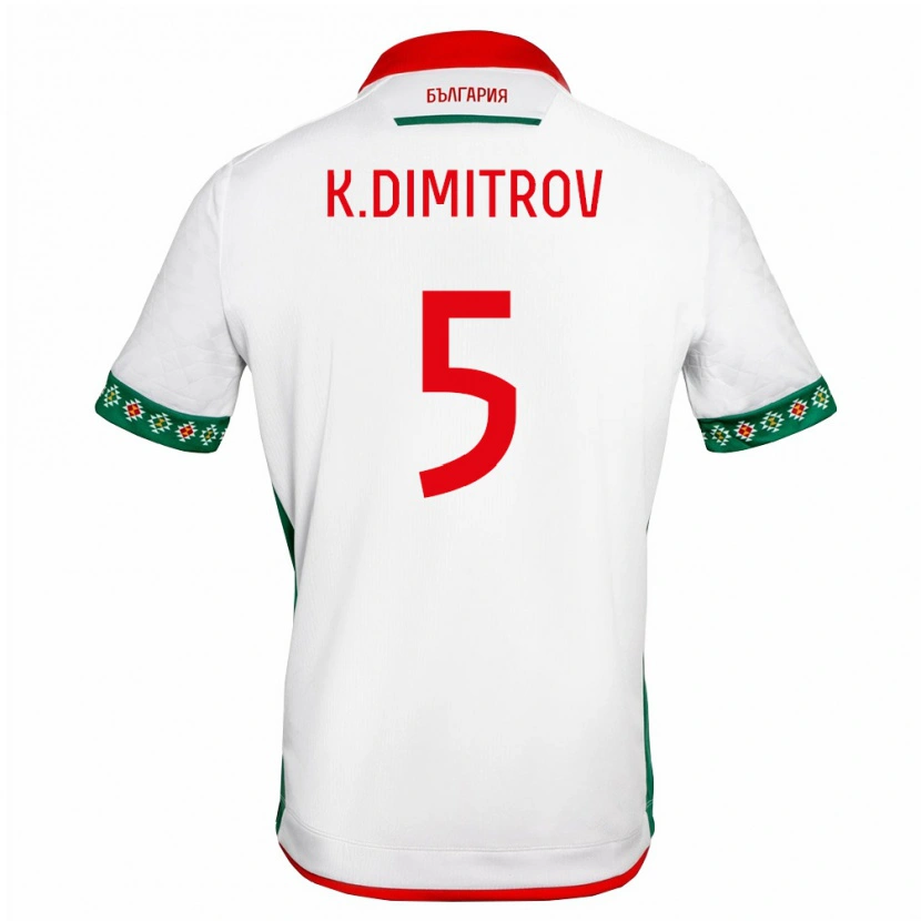 Danxen Kid Bulgaria Kristian Dimitrov #5 White Green Red Home Jersey 26-28 T-Shirt