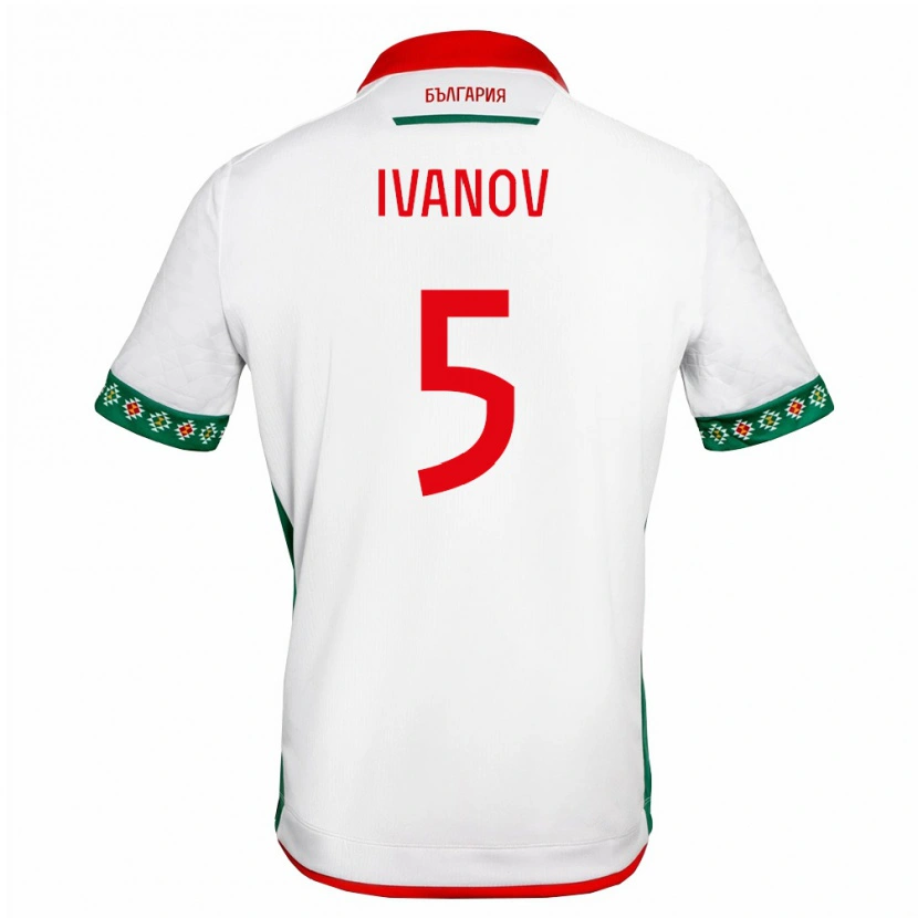 Danxen Kid Bulgaria Teodor Ivanov #5 White Green Red Home Jersey 26-28 T-Shirt