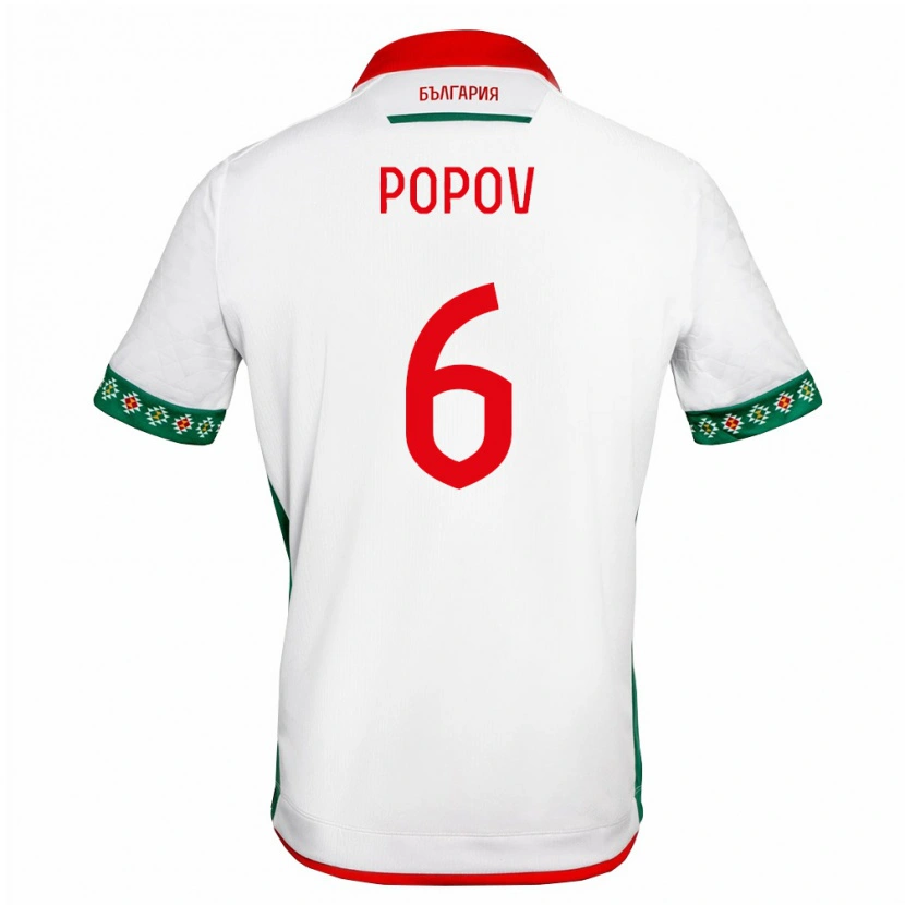Danxen Kid Bulgaria Viktor Popov #6 White Green Red Home Jersey 26-28 T-Shirt