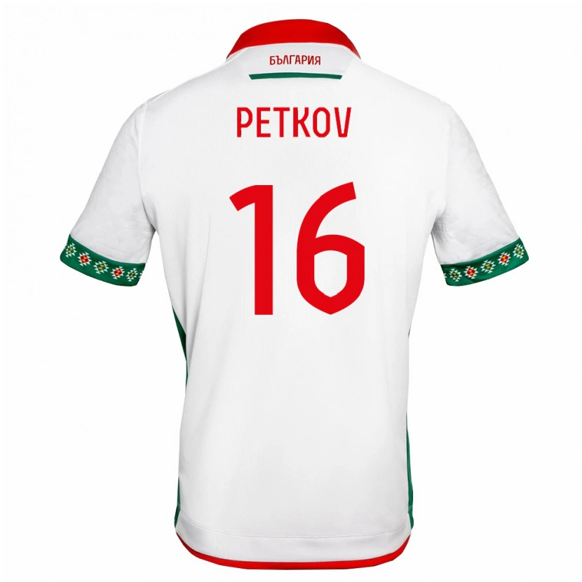 Danxen Kid Bulgaria Marin Petkov #16 White Green Red Home Jersey 26-28 T-Shirt