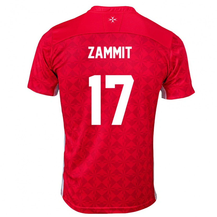 Danxen Kid Malta Andrea Zammit #17 Red White Home Jersey 26-28 T-Shirt