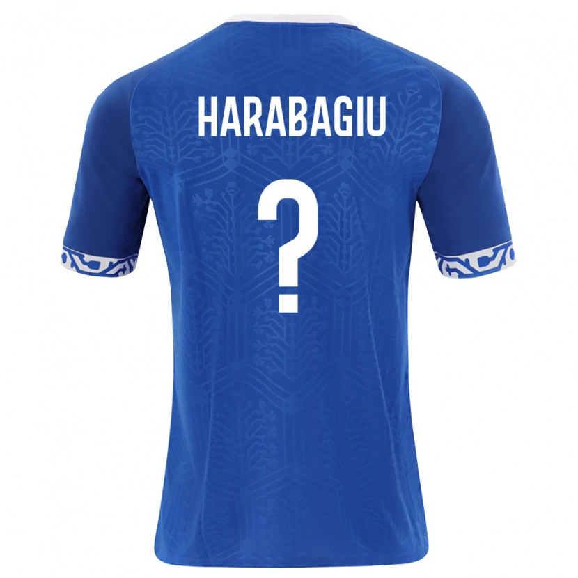 Danxen Kid Moldova Mihai Harabagiu #0 Royal Blue White Home Jersey 26-28 T-Shirt