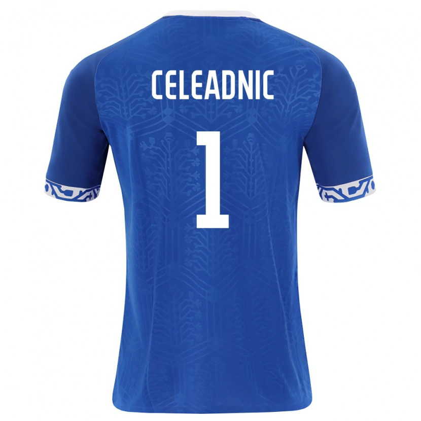 Danxen Kid Moldova Dumitru Celeadnic #1 Royal Blue White Home Jersey 26-28 T-Shirt
