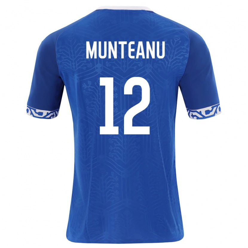 Danxen Kid Moldova Adrian Munteanu #12 Royal Blue White Home Jersey 26-28 T-Shirt