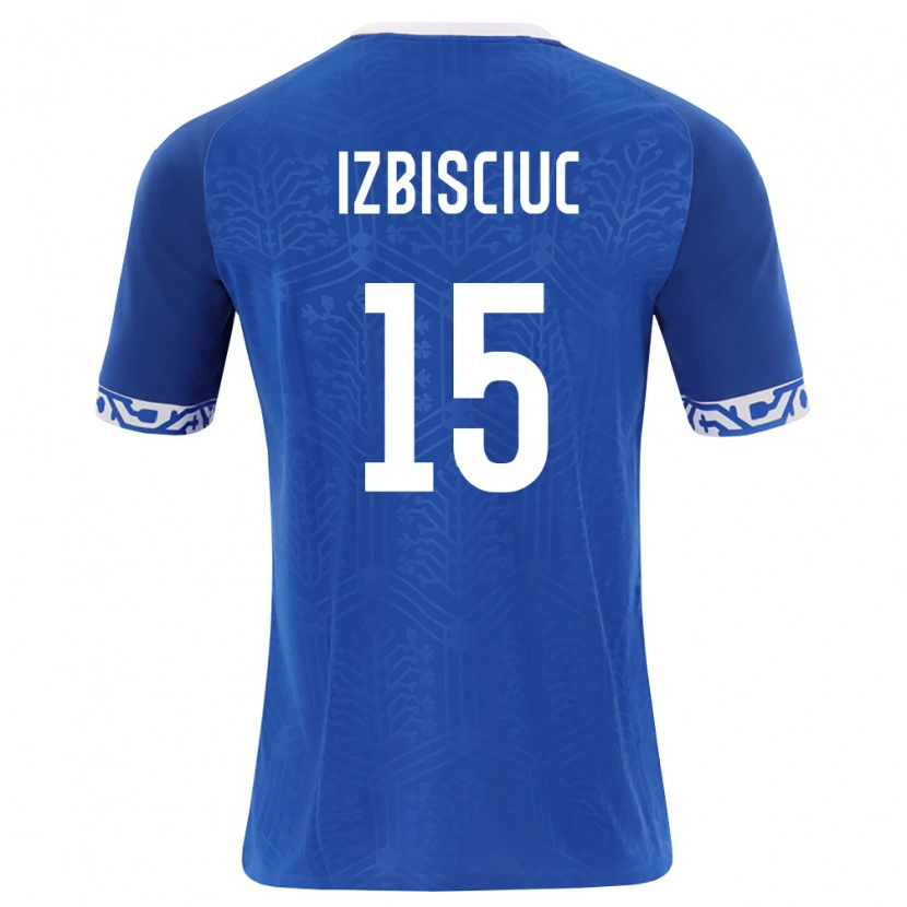 Danxen Kid Moldova Pedro Izbișciuc #15 Royal Blue White Home Jersey 26-28 T-Shirt