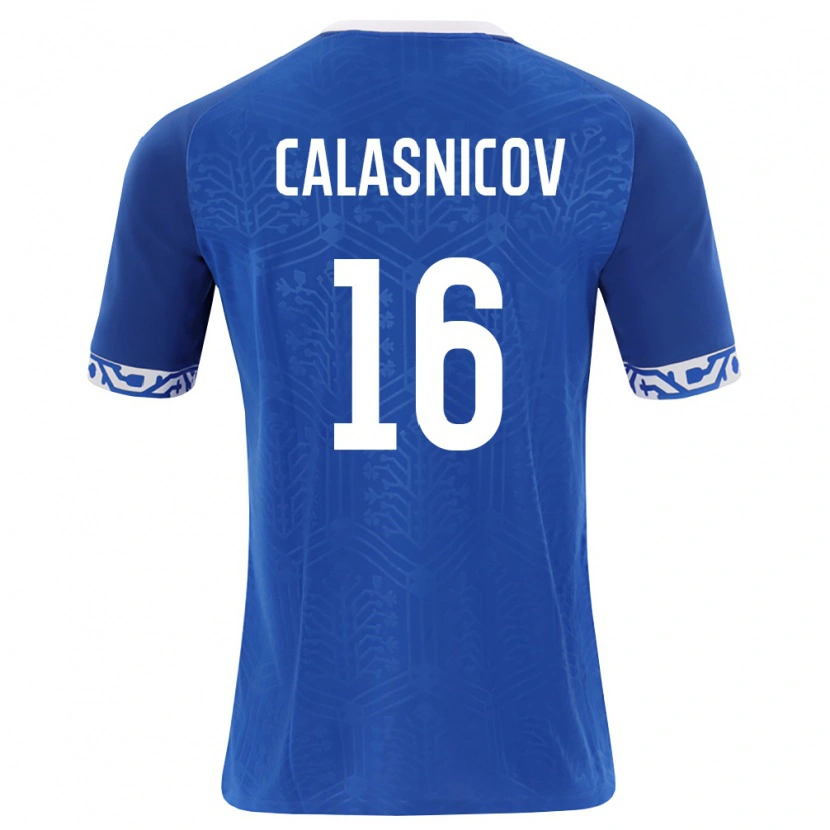 Danxen Kid Moldova Maxim Calasnicov #16 Royal Blue White Home Jersey 26-28 T-Shirt