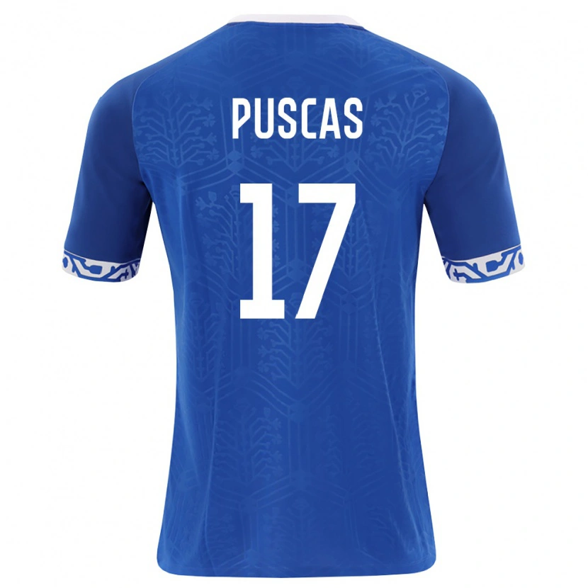 Danxen Kid Moldova Dan Pușcaș #17 Royal Blue White Home Jersey 26-28 T-Shirt