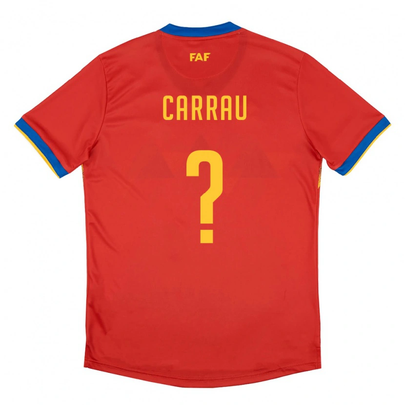 Danxen Kid Andorra Guillem Carrau #0 Red Blue Yellow Home Jersey 26-28 T-Shirt