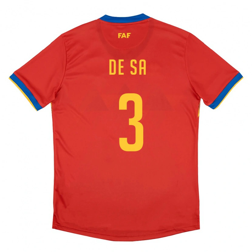 Danxen Kid Andorra Dani De Sa #3 Red Blue Yellow Home Jersey 26-28 T-Shirt