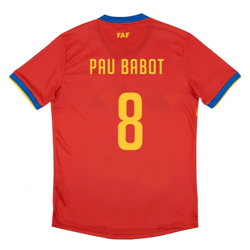 Danxen Kid Andorra Pau Babot #8 Red Blue Yellow Home Jersey 26-28 T-Shirt