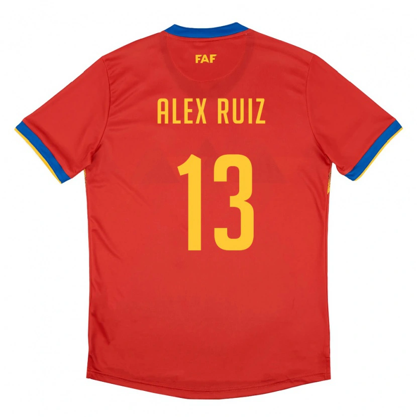 Danxen Kid Andorra Alex Ruiz #13 Red Blue Yellow Home Jersey 26-28 T-Shirt