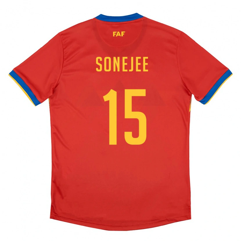 Danxen Kid Andorra Ayan Sonejee #15 Red Blue Yellow Home Jersey 26-28 T-Shirt