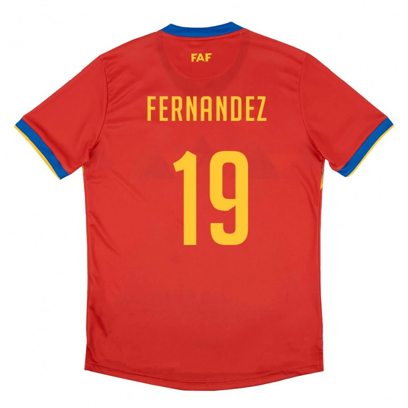 Danxen Kid Andorra Nil Fernandez #19 Red Blue Yellow Home Jersey 26-28 T-Shirt