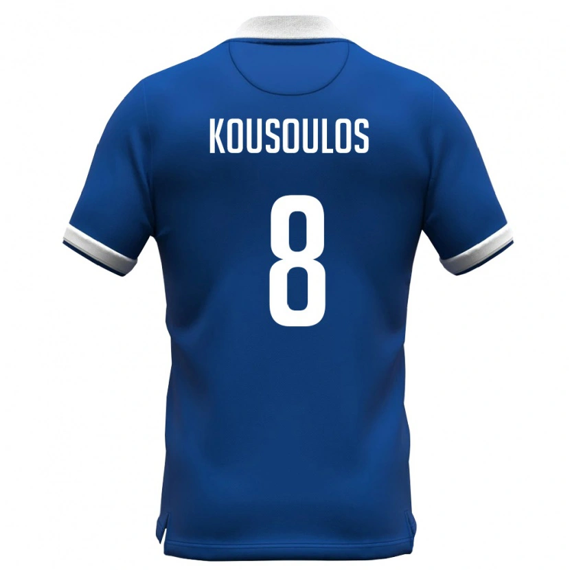 Danxen Kid Cyprus Ioannis Kousoulos #8 Royal Blue White Home Jersey 26-28 T-Shirt