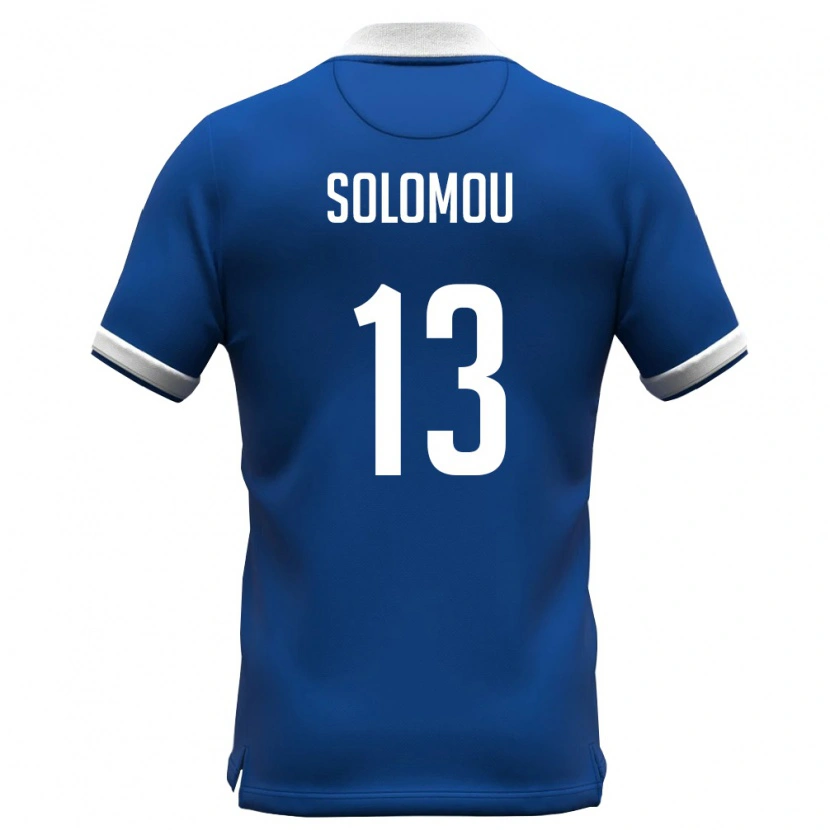 Danxen Kid Cyprus Michail Solomou #13 Royal Blue White Home Jersey 26-28 T-Shirt