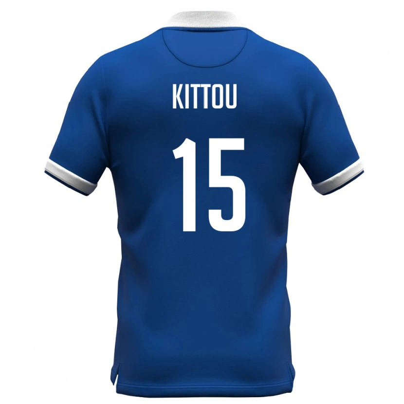 Danxen Kid Cyprus Christos Kittou #15 Royal Blue White Home Jersey 26-28 T-Shirt