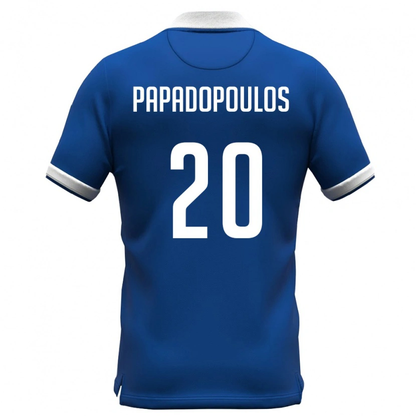 Danxen Kid Cyprus Christos Papadopoulos #20 Royal Blue White Home Jersey 26-28 T-Shirt