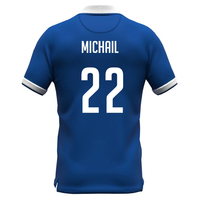 Danxen Kid Cyprus Pantelis Michail #22 Royal Blue White Home Jersey 26-28 T-Shirt