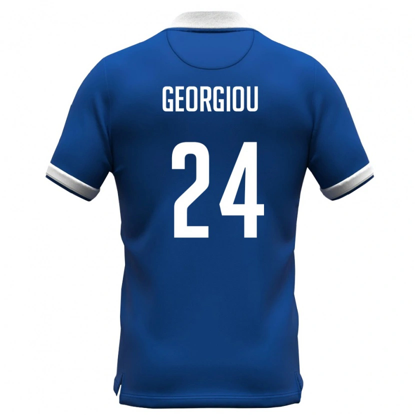 Danxen Kid Cyprus Stavros Georgiou #24 Royal Blue White Home Jersey 26-28 T-Shirt