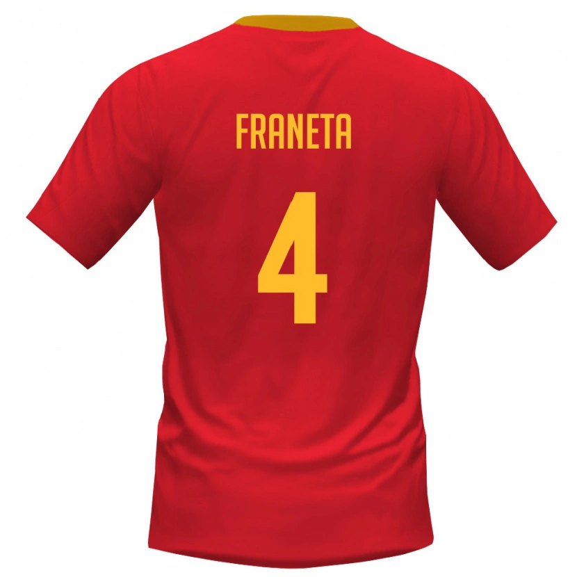 Danxen Kid Montenegro Marko Franeta #4 Red Yellow Home Jersey 26-28 T-Shirt