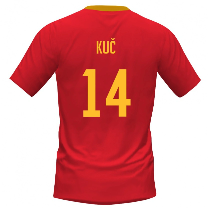 Danxen Kid Montenegro Edvin Kuc #14 Red Yellow Home Jersey 26-28 T-Shirt