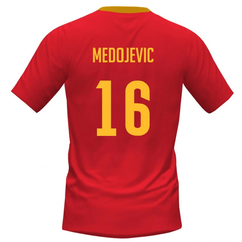Danxen Kid Montenegro Nikola Medojevic #16 Red Yellow Home Jersey 26-28 T-Shirt