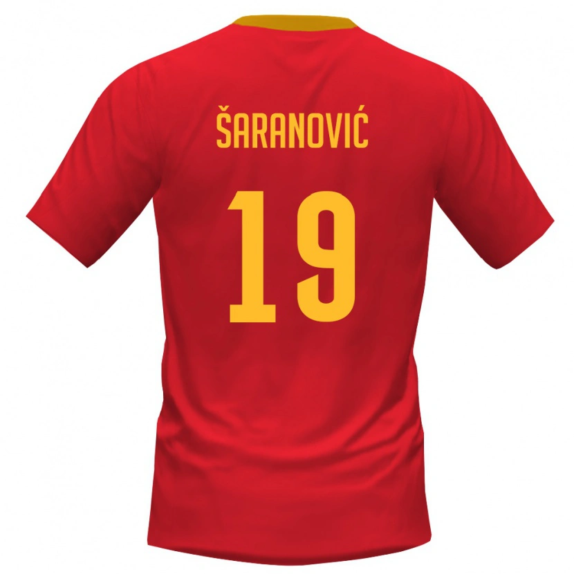 Danxen Kid Montenegro Dragutin Šaranović #19 Red Yellow Home Jersey 26-28 T-Shirt