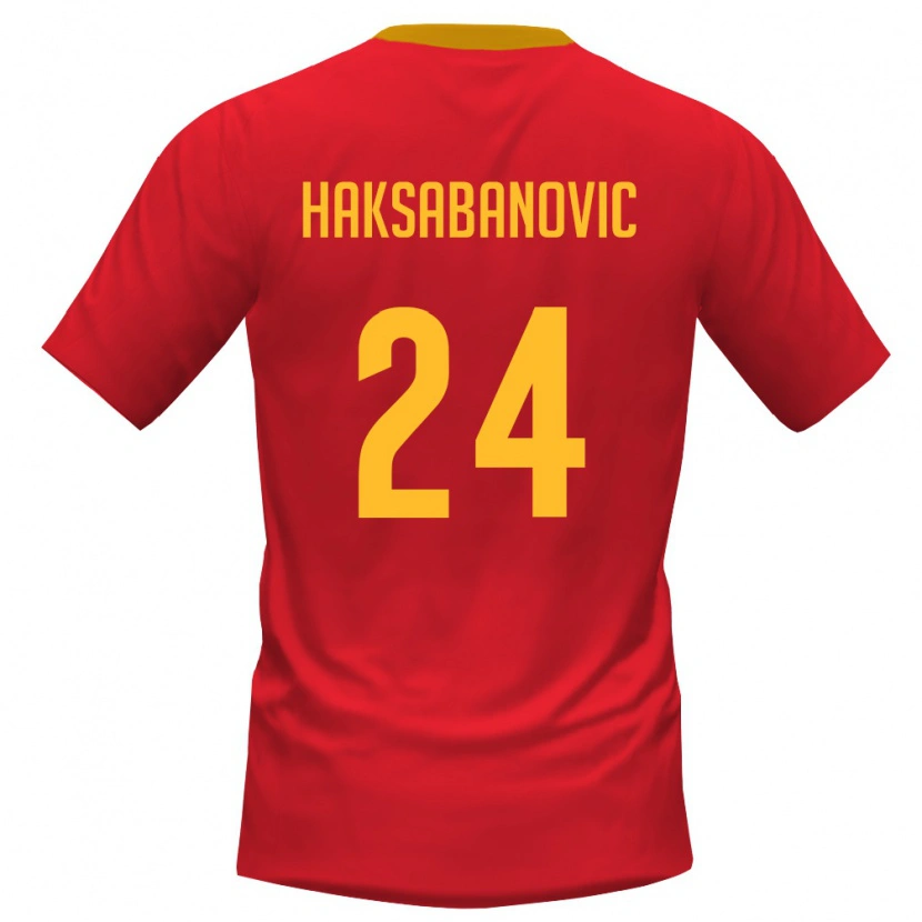 Danxen Kid Montenegro Sead Haksabanovic #24 Red Yellow Home Jersey 26-28 T-Shirt