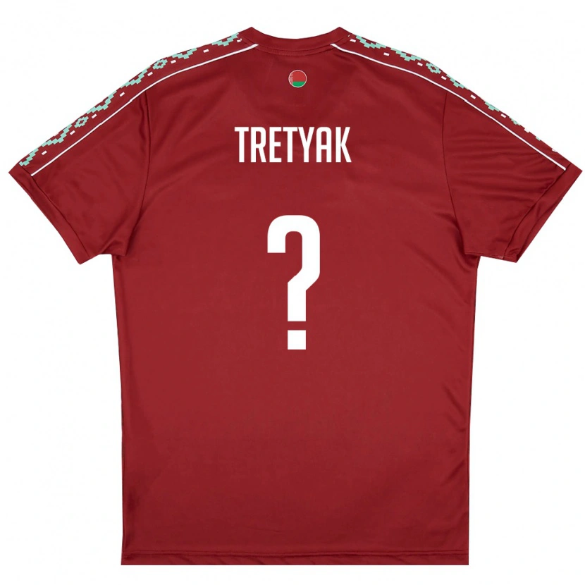 Danxen Kid Belarus Yaromir Tretyak #0 Deep Red White Home Jersey 26-28 T-Shirt