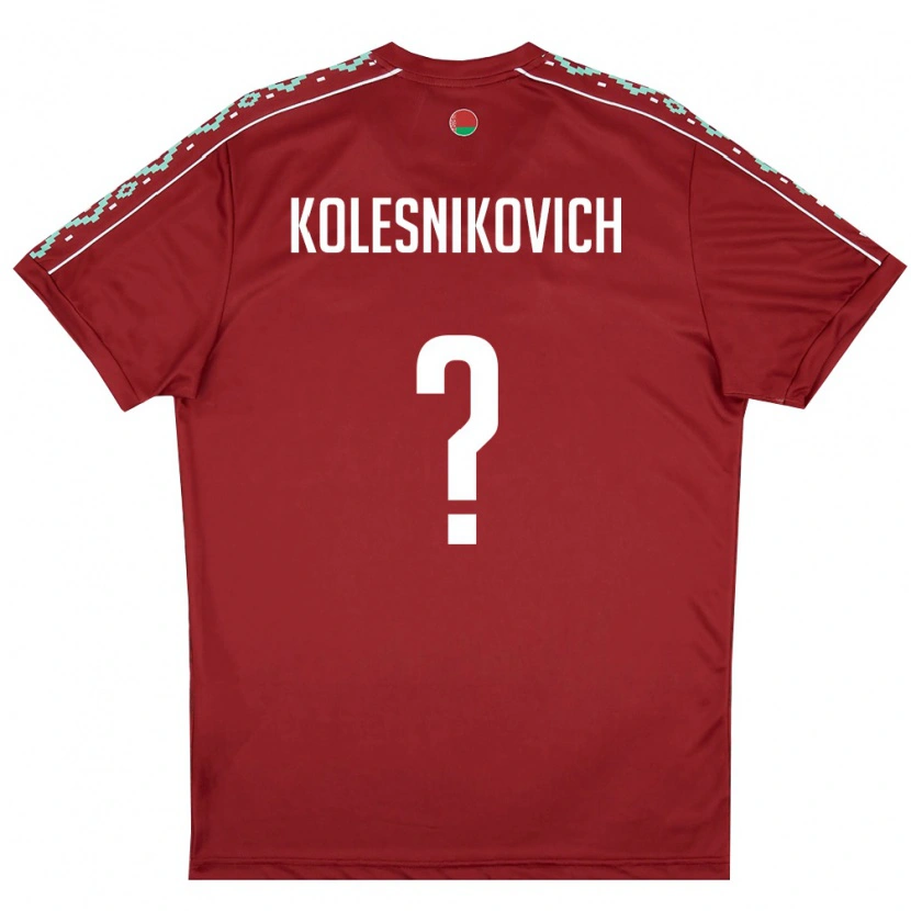 Danxen Kid Belarus Nikita Kolesnikovich #0 Deep Red White Home Jersey 26-28 T-Shirt