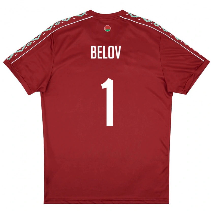 Danxen Kid Belarus Maksim Belov #1 Deep Red White Home Jersey 26-28 T-Shirt