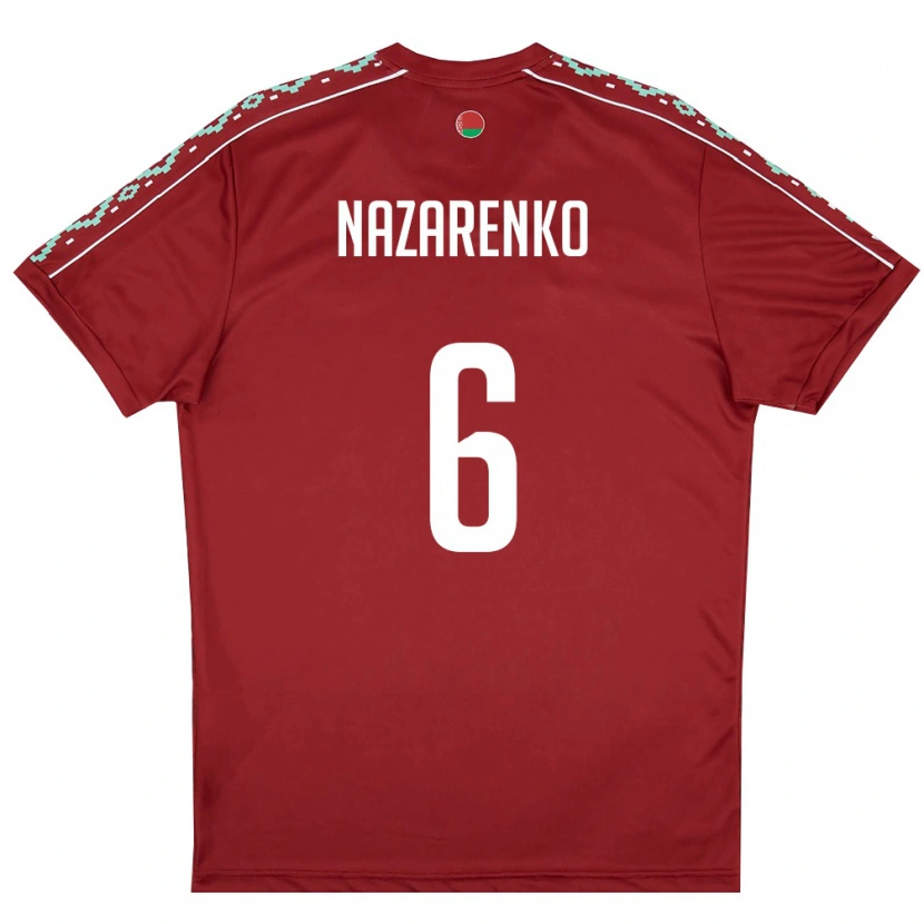 Danxen Kid Belarus Artur Nazarenko #6 Deep Red White Home Jersey 26-28 T-Shirt