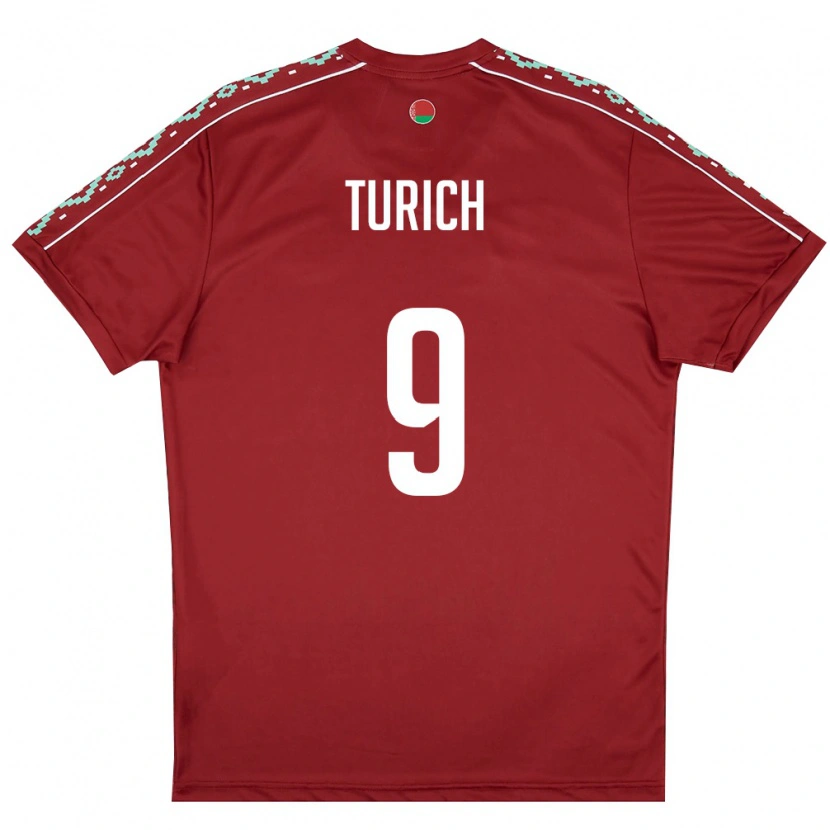 Danxen Kid Belarus Artem Turich #9 Deep Red White Home Jersey 26-28 T-Shirt